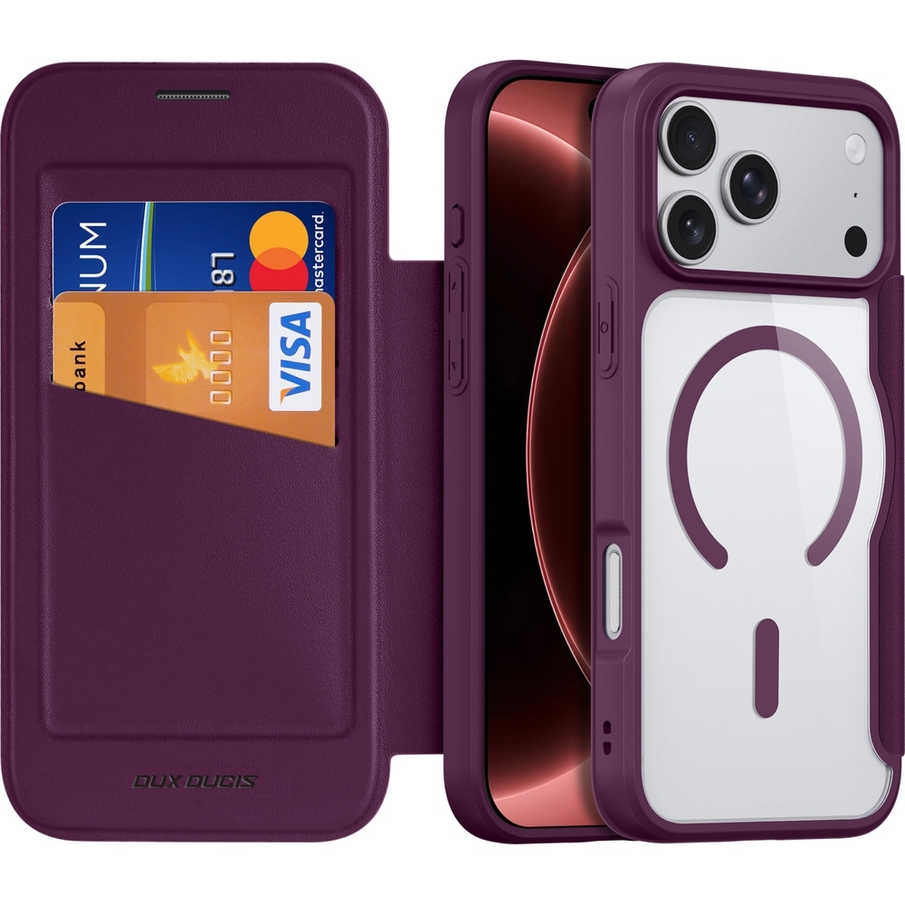 Etui Dux Ducis Skin X Pro Magnetic do iPhone 18 Pro / 17 Pro do MagSafe, burgundowe