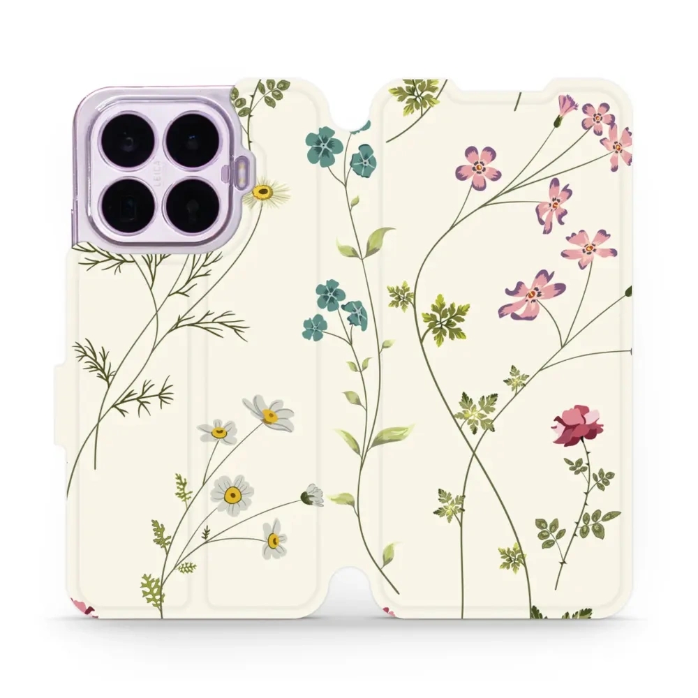 Etui z klapką do Xiaomi 17T Pro, Mobiwear Book, polne kwiaty