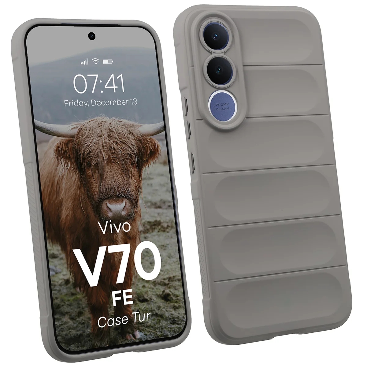 Pancerne etui Bizon Case Tur do Vivo V70 FE 5G, jasnoszare