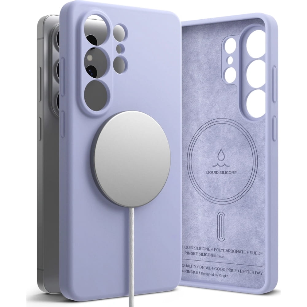 Etui Ringke Silicone Magnetic do MagSafe do Galaxy S26 Ultra, fioletowe
