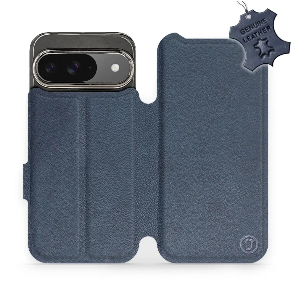 OUTLET: Etui z naturalnej skóry do Google Pixel 9, Mobiwear Leather, granatowe
