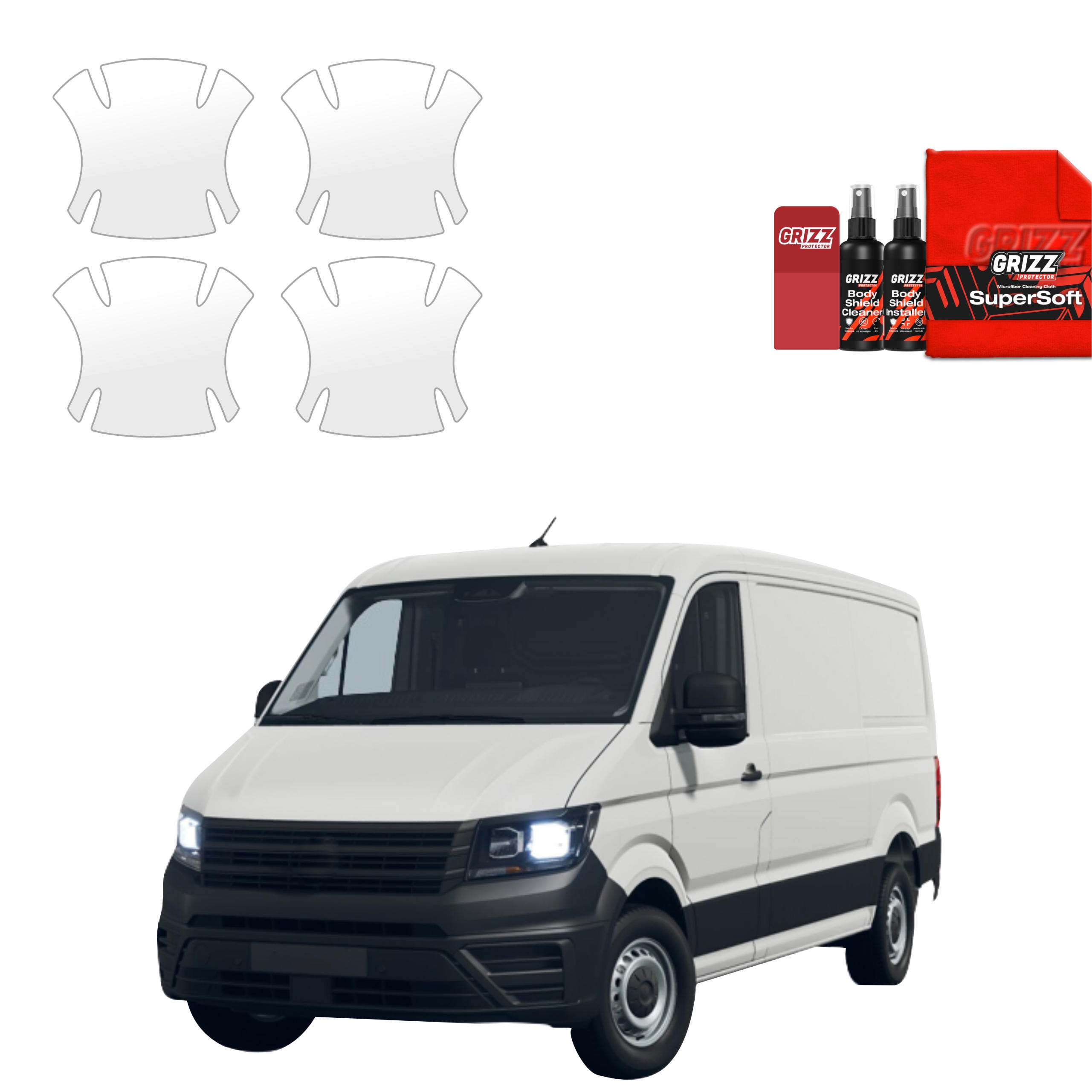 4w1 Bezbarwna folia ochronna Grizz Protector pod klamki Volkswagen Crafter (2016-2026)