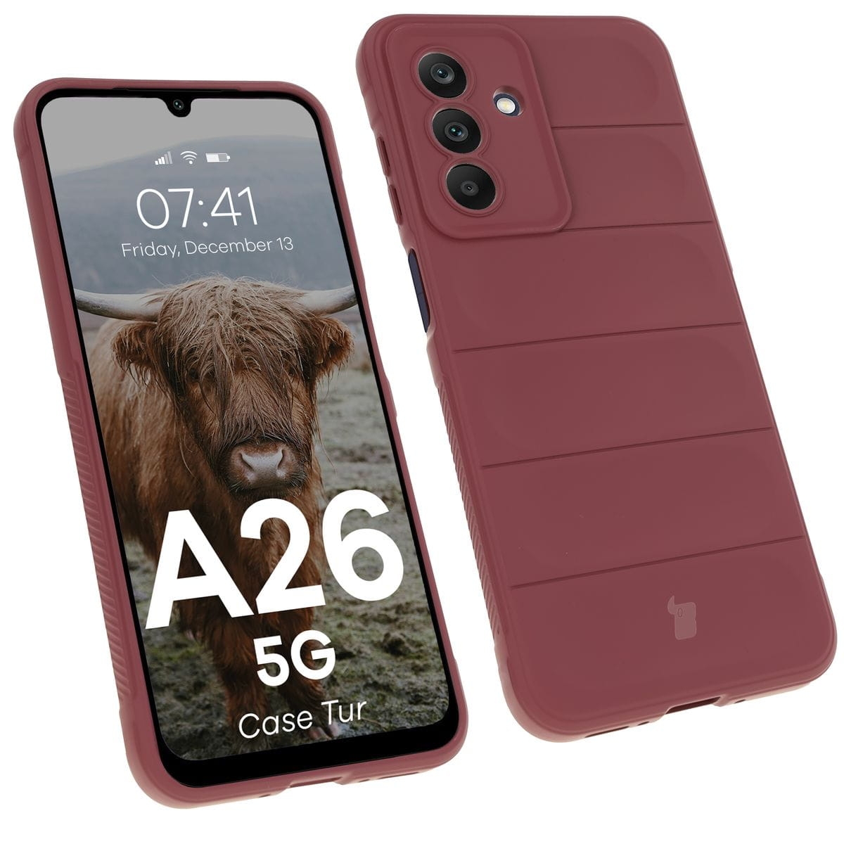 Image of Pancerne etui Bizon Case Tur do Galaxy A26 5G, burgundowe