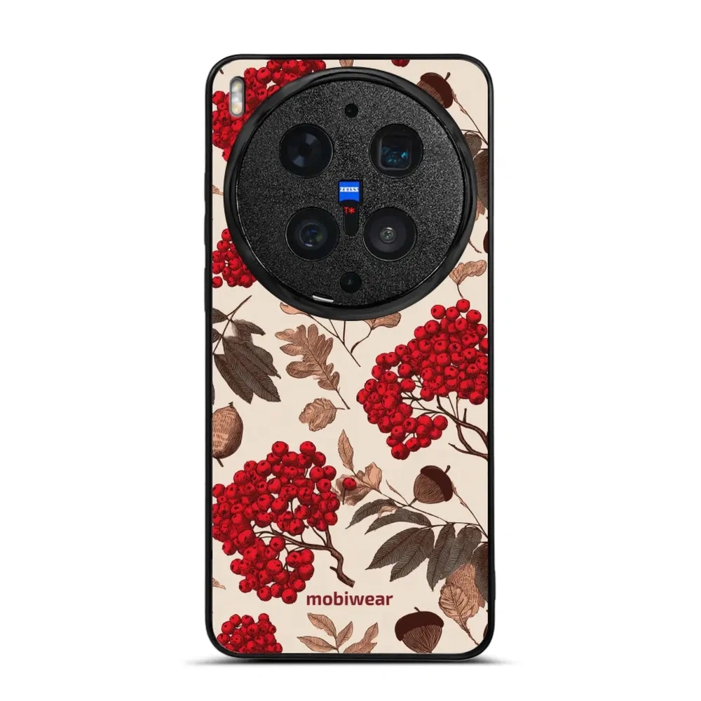 Etui ochronne do vivo X300 Ultra, Mobiwear Glossy Case, jarzębina na ecru