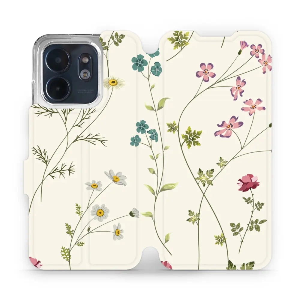 Etui z klapką do Infinix Smart 9, Mobiwear Book, polne kwiaty
