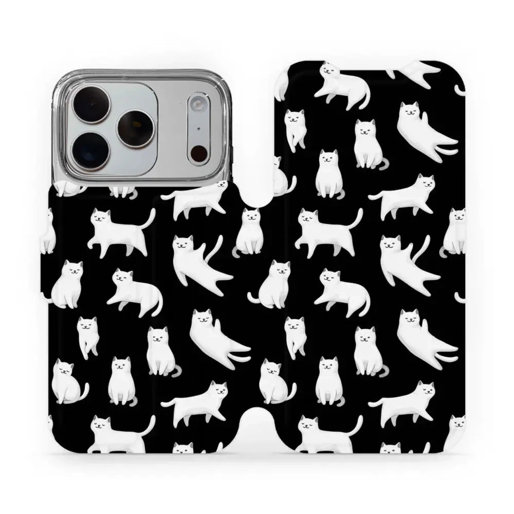 Etui z klapką do iPhone 18 Pro, Mobiwear Book, kotki luna