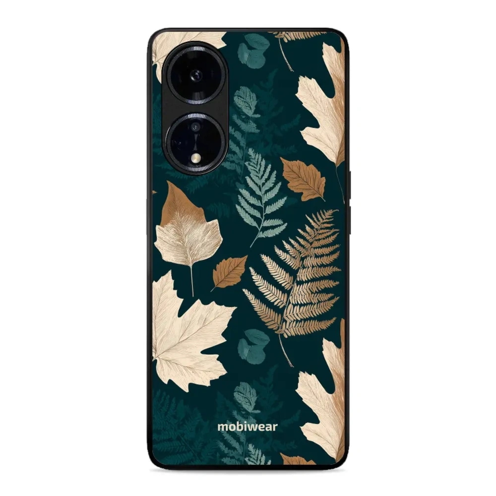 Etui ochronne do OPPO A98, Mobiwear Glossy Case, zielnik z liści i paproci