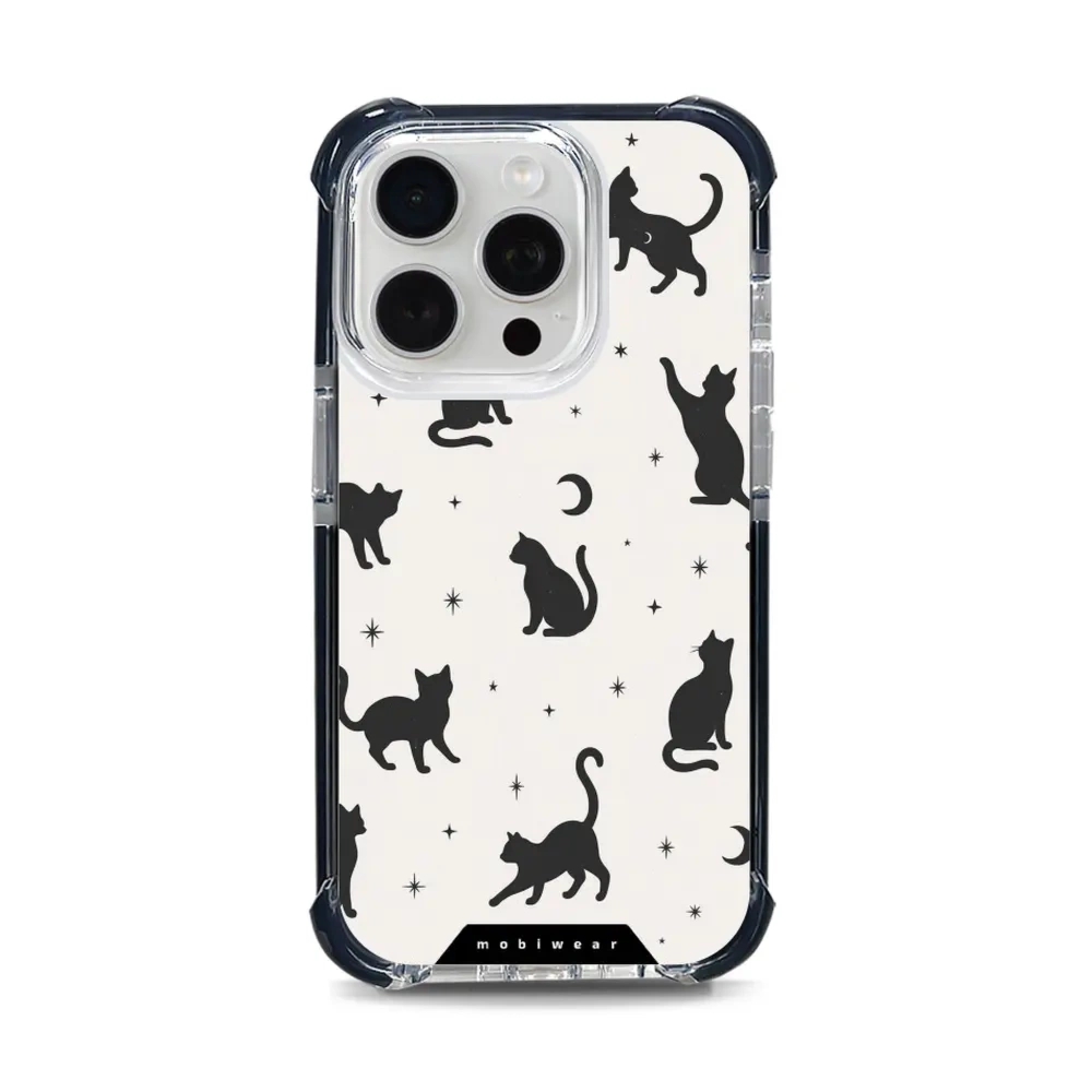 Etui ochronne do iPhone 15 Pro do MagSafe, Mobiwear Elite Bumper, kocia noc