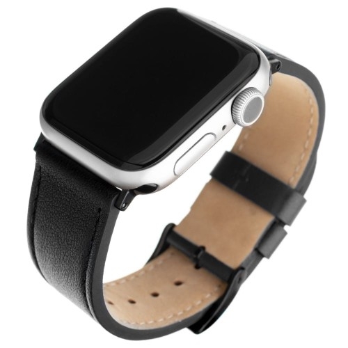 Image of OUTLET: Skórzany pasek Fixed Leather Strap do Apple Watch 49/46/45/44 mm, czarny