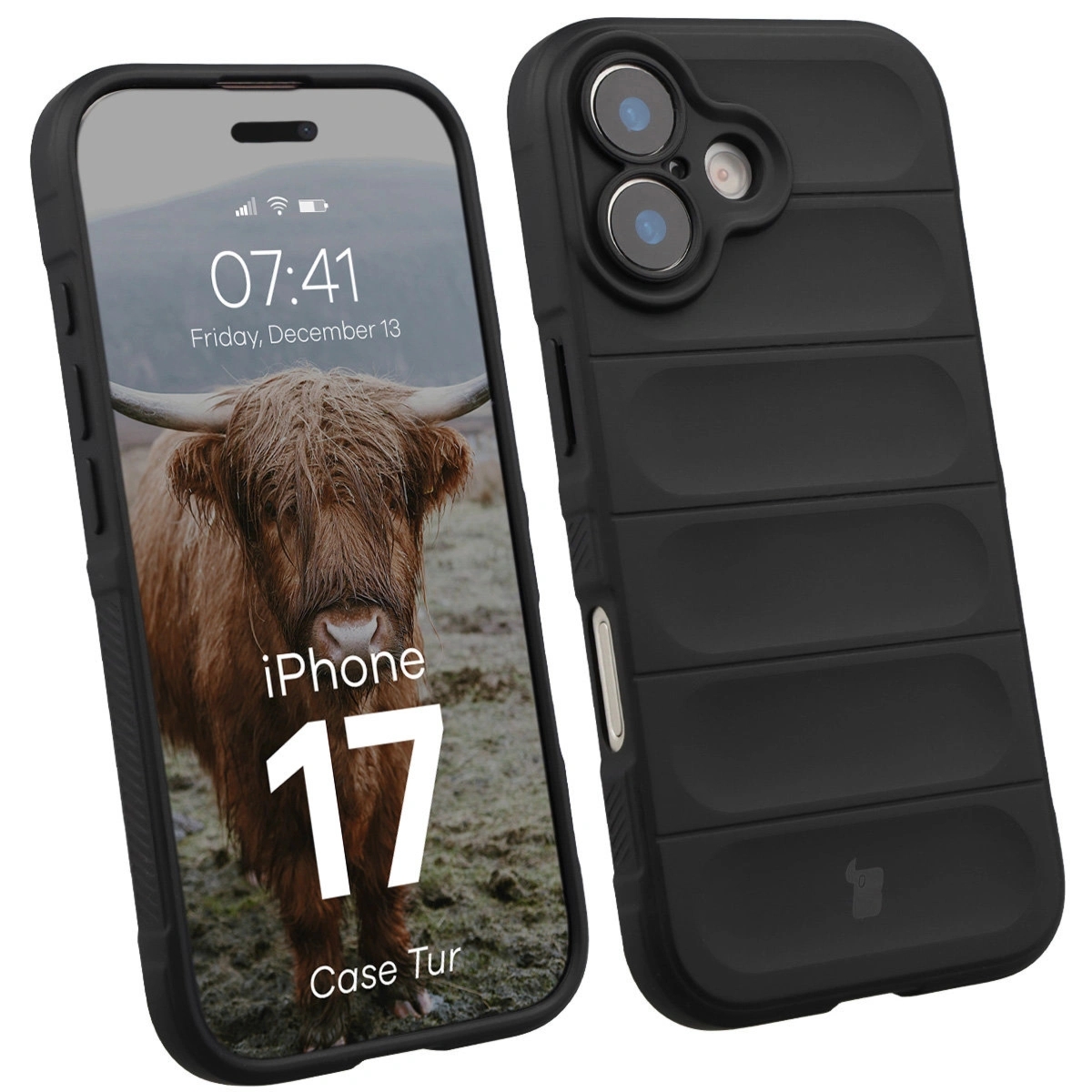 Pancerne etui Bizon Case Tur do iPhone 17, czarne