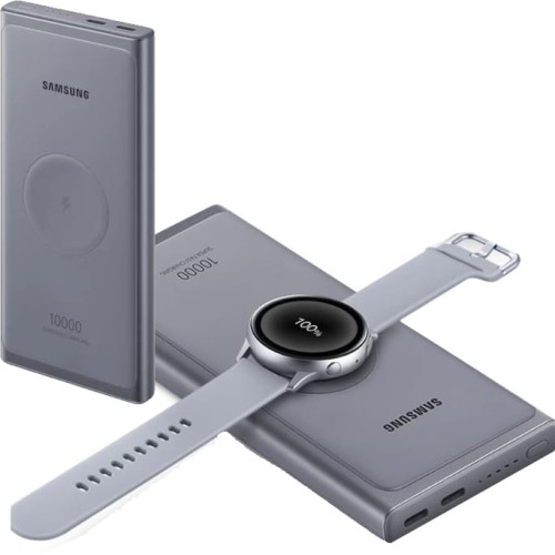 Image of Powerbank bezprzewodowy Samsung Wireless Battery Pack 25W / 7.5W, 2x USB-C, 10000 mAh, szary