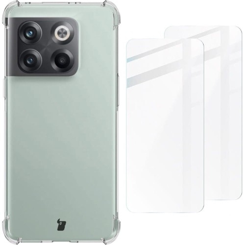 Image of Etui + 2x szkło Bizon Case Clear Pack do OnePlus 10T, przezroczyste