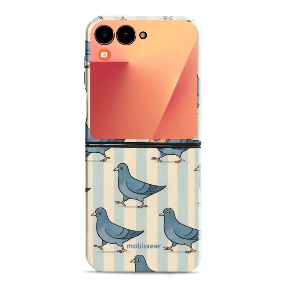 Etui ochronne do Galaxy Z Flip7, Mobiwear Elite Pro, błękitne gołębie