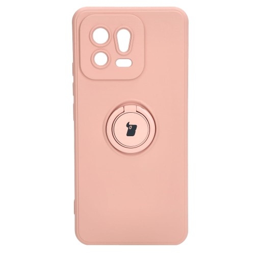 Image of Etui Bizon Case Silicone Ring Sq do Xiaomi 13, jasnoróżowe