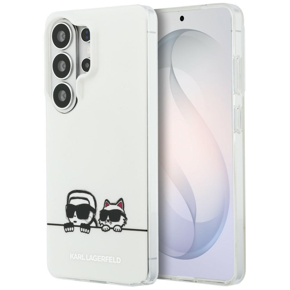 Etui Karl Lagerfeld IML Print MagSafe Peekaboo do Galaxy S26 Ultra, białe ze wzorem projektanta i Choupette