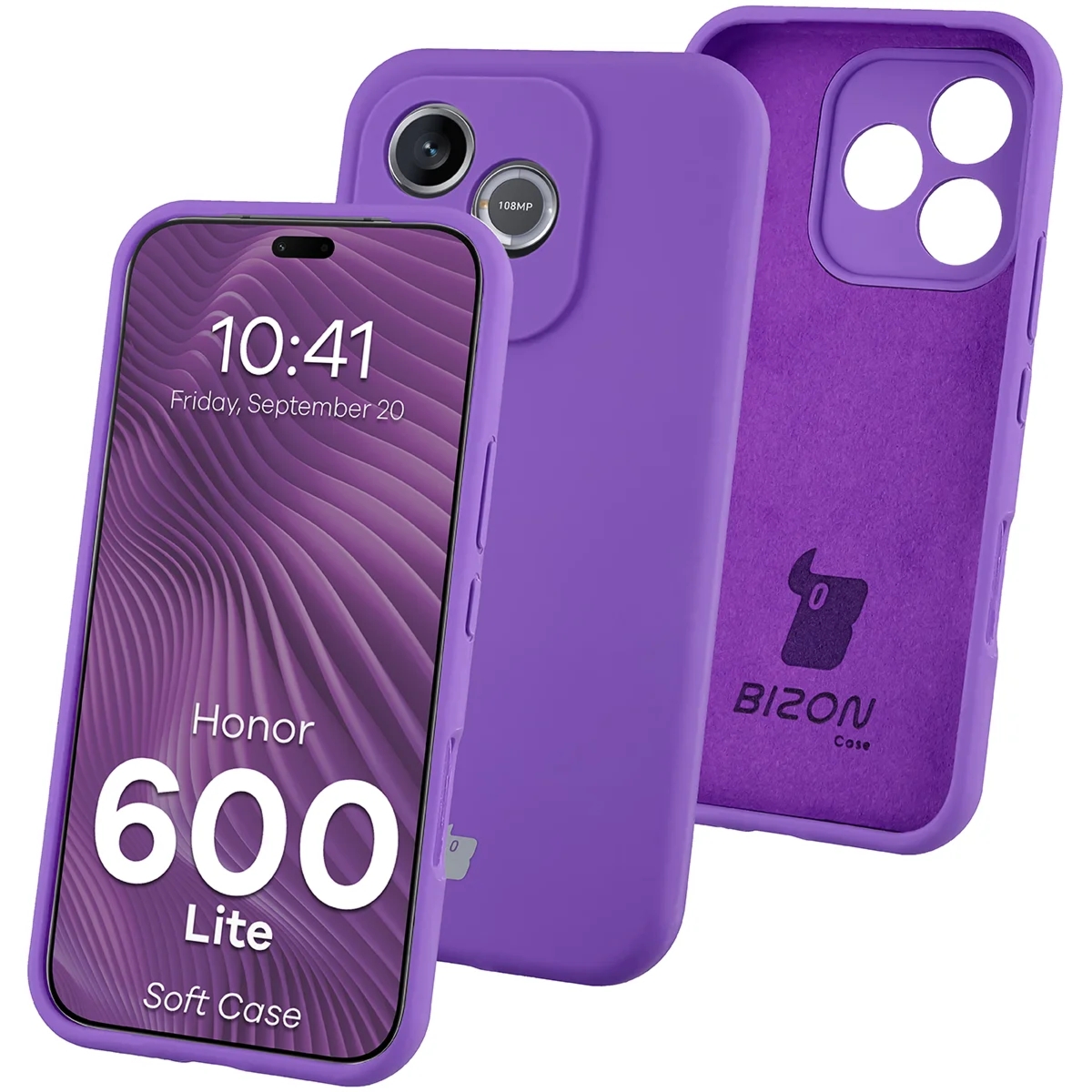 Silikonowe etui Bizon Soft Case do Honor 600 Lite 5G, fioletowe