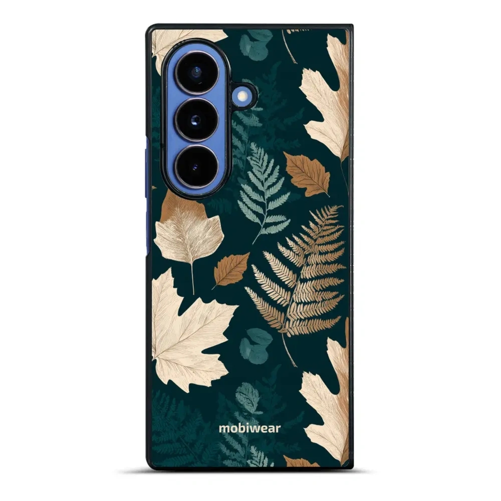 Etui ochronne do Galaxy Z Fold7, Mobiwear Glossy Case, zielnik z liści i paproci