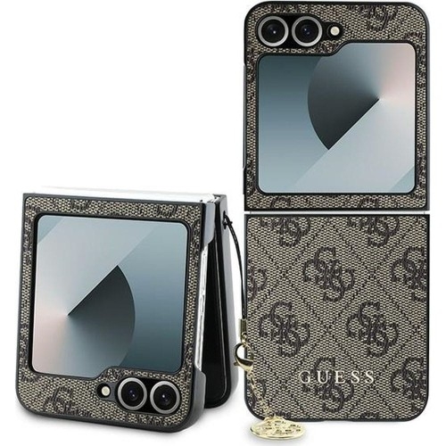 Image of Etui Guess 4G Charms Collection do Galaxy Z Flip6, brązowe