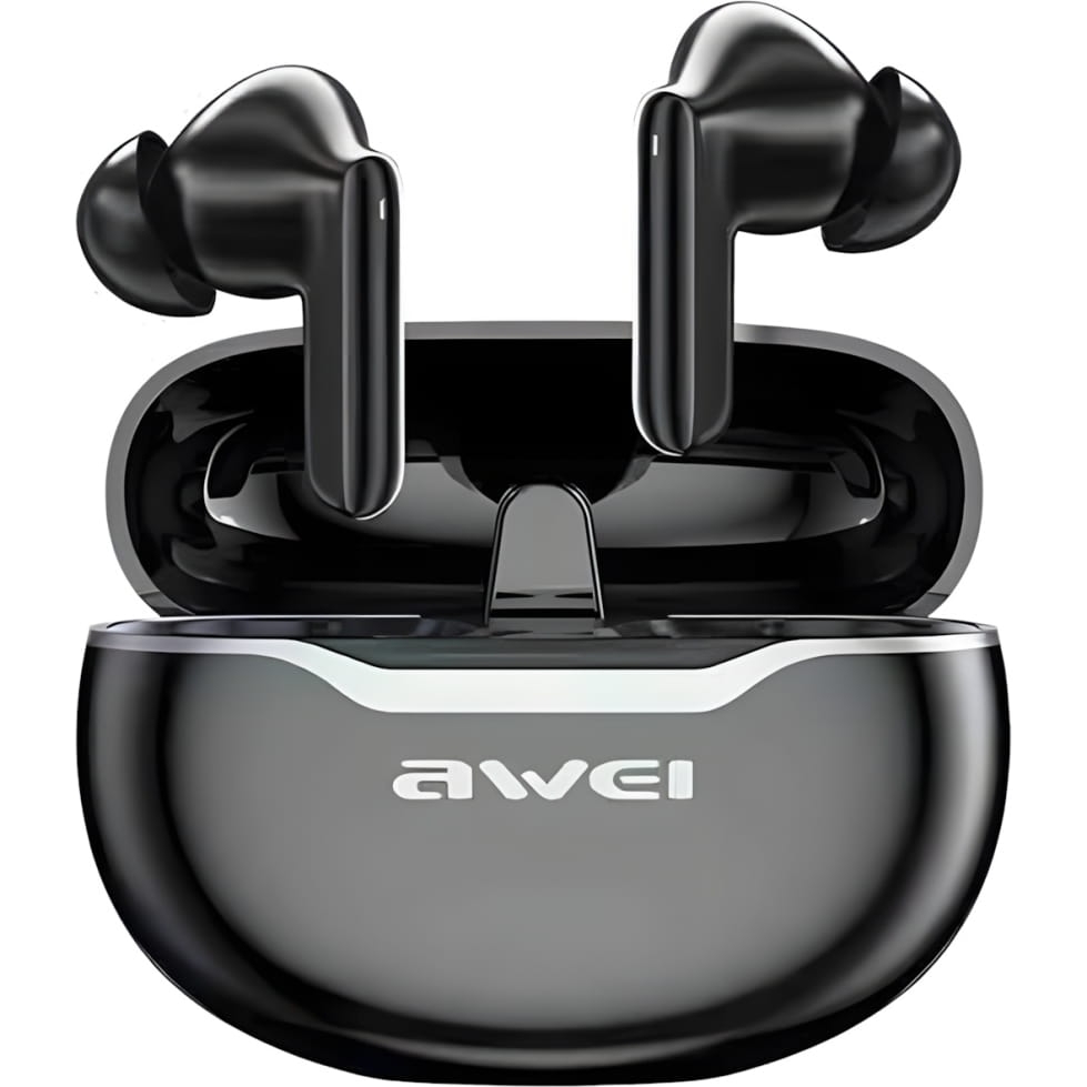 Image of Słuchawki TWS dokanałowe AWEI T50 Pro Bluetooth 5.3 z etui ładującym, czarne