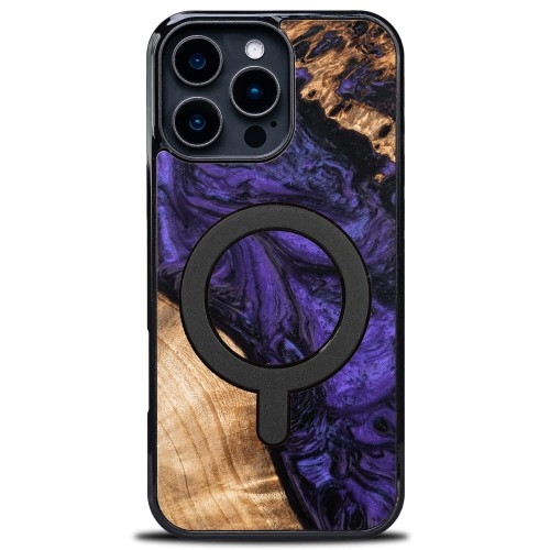 Image of Drewniane etui do iPhone 16 Pro Max, Bewood Unique Violet do MagSafe