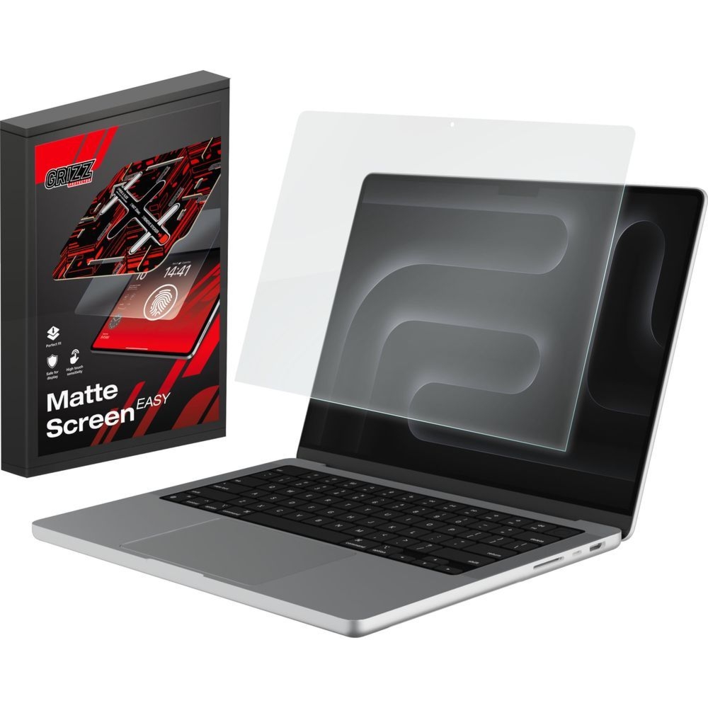 Folia matowa na ekran Grizz MateScreen Easy do MacBook Pro 16″ M5 Pro 2026 z ramką aplikacyjną