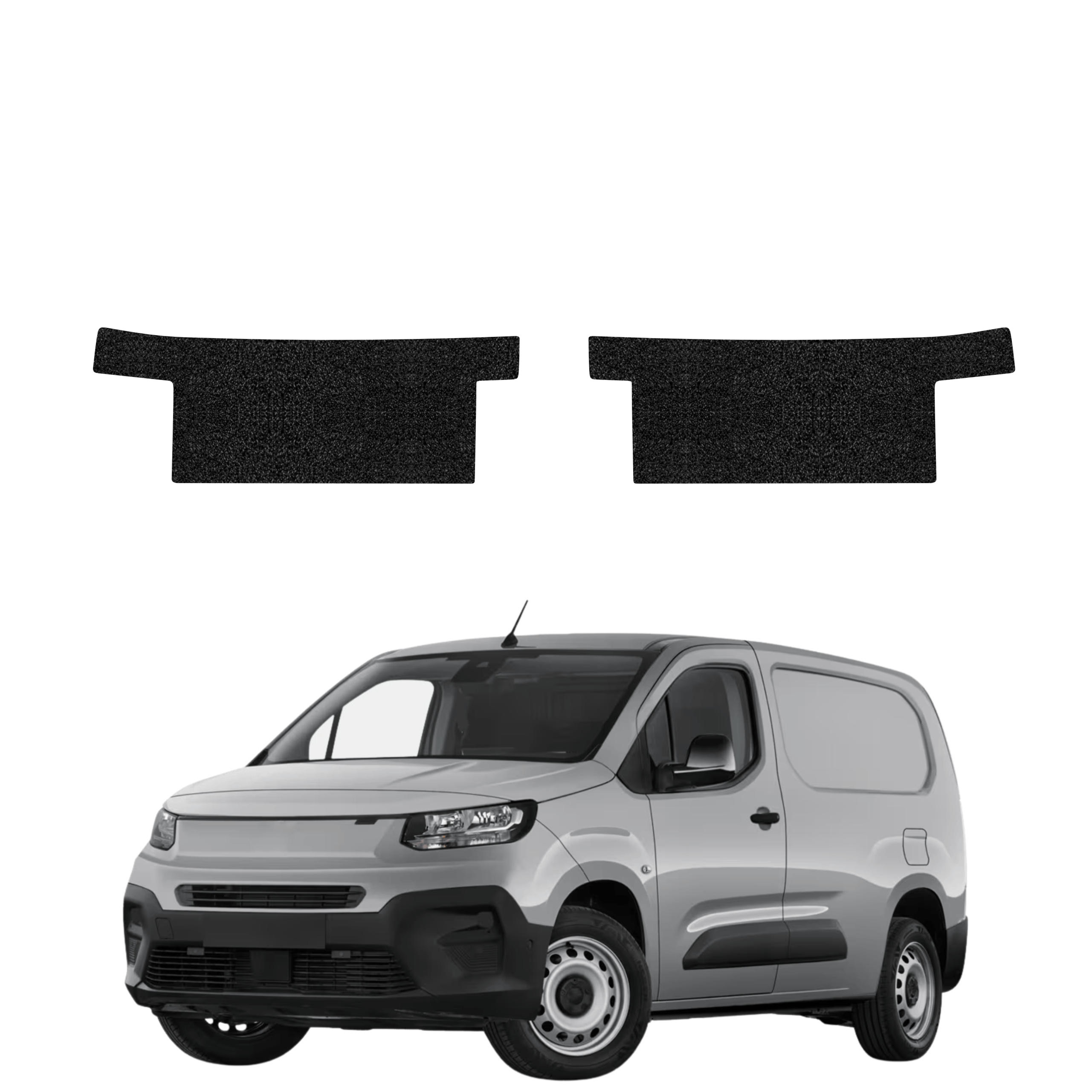 2w1 Czarna powłoka techniczna Grizz Protector na przednie progi bez wcięcia Fiat Doblo Cargo (2018-2026)