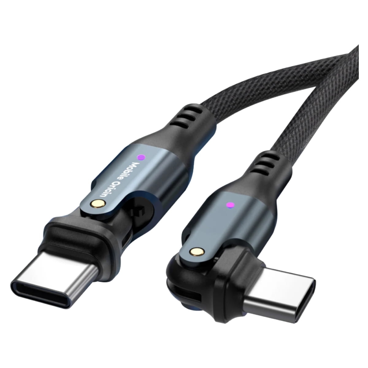 Kabel USB-C – USB-C, Mobile Origin Rotating Cable CB3, 240W, 1m, obracane końcówki, czarny