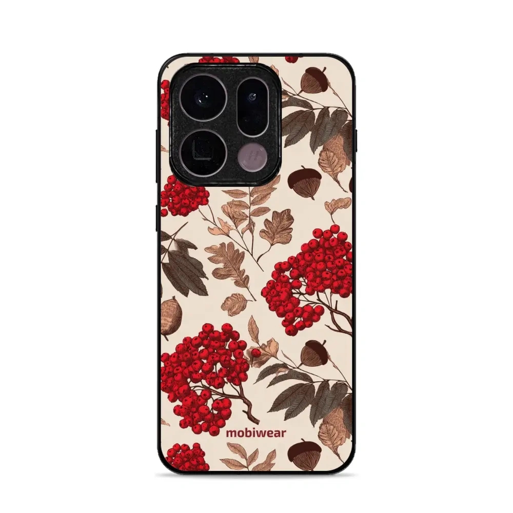Etui ochronne do OPPO Find X9, Mobiwear Glossy Case, jarzębina na ecru
