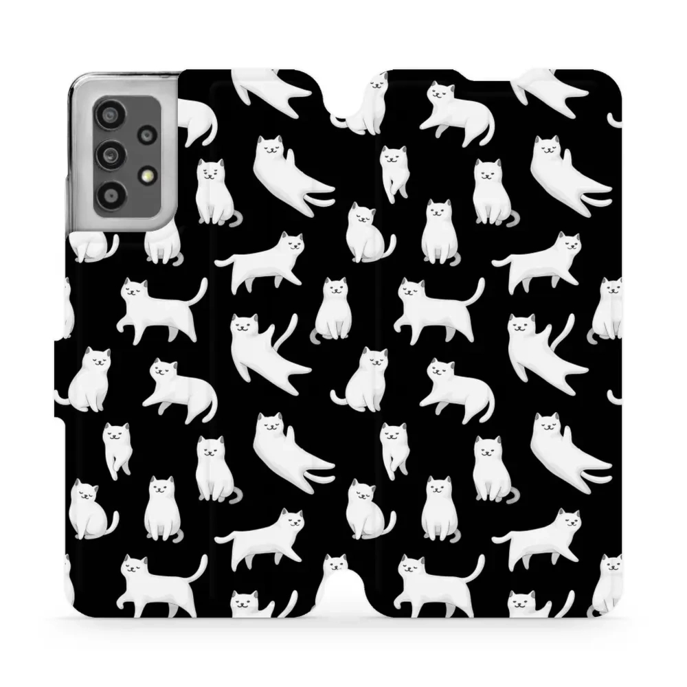 Etui z klapką do Galaxy A32 4G, Mobiwear Book, kotki luna
