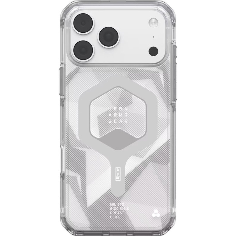 Etui pancerne UAG Plyo do MagSafe do iPhone 18 Pro Max / 17 Pro Max, przezroczysto-szare wzorzyste