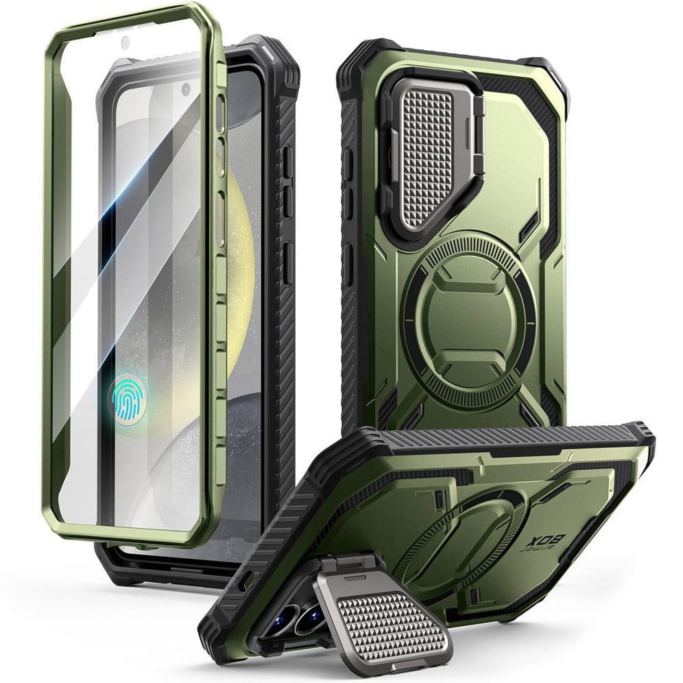 Image of Etui pancerne Supcase i-Blason Armorbox Mag SP do Galaxy S25, do MagSafe, zielone