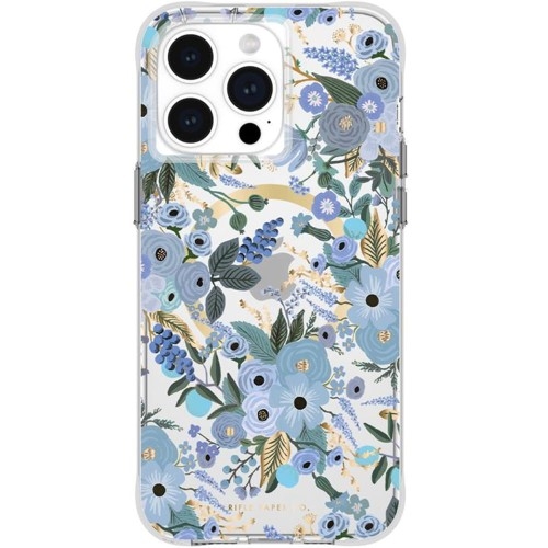 Image of Etui Case-Mate Rifle Party Co. Garden Party Blue do MagSafe do iPhone 15 Pro Max, niebieskie
