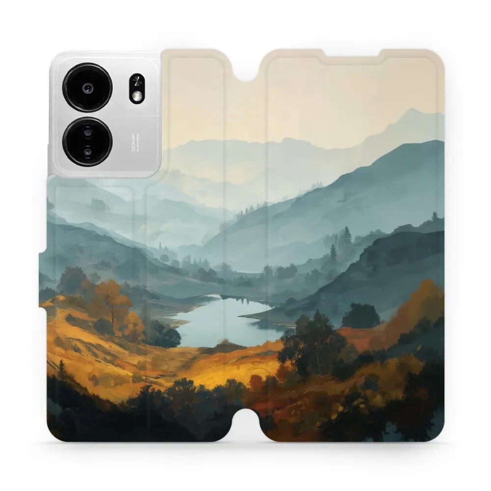 Etui z klapką do Xiaomi POCO C65, Mobiwear Book, jezioro w dolinie