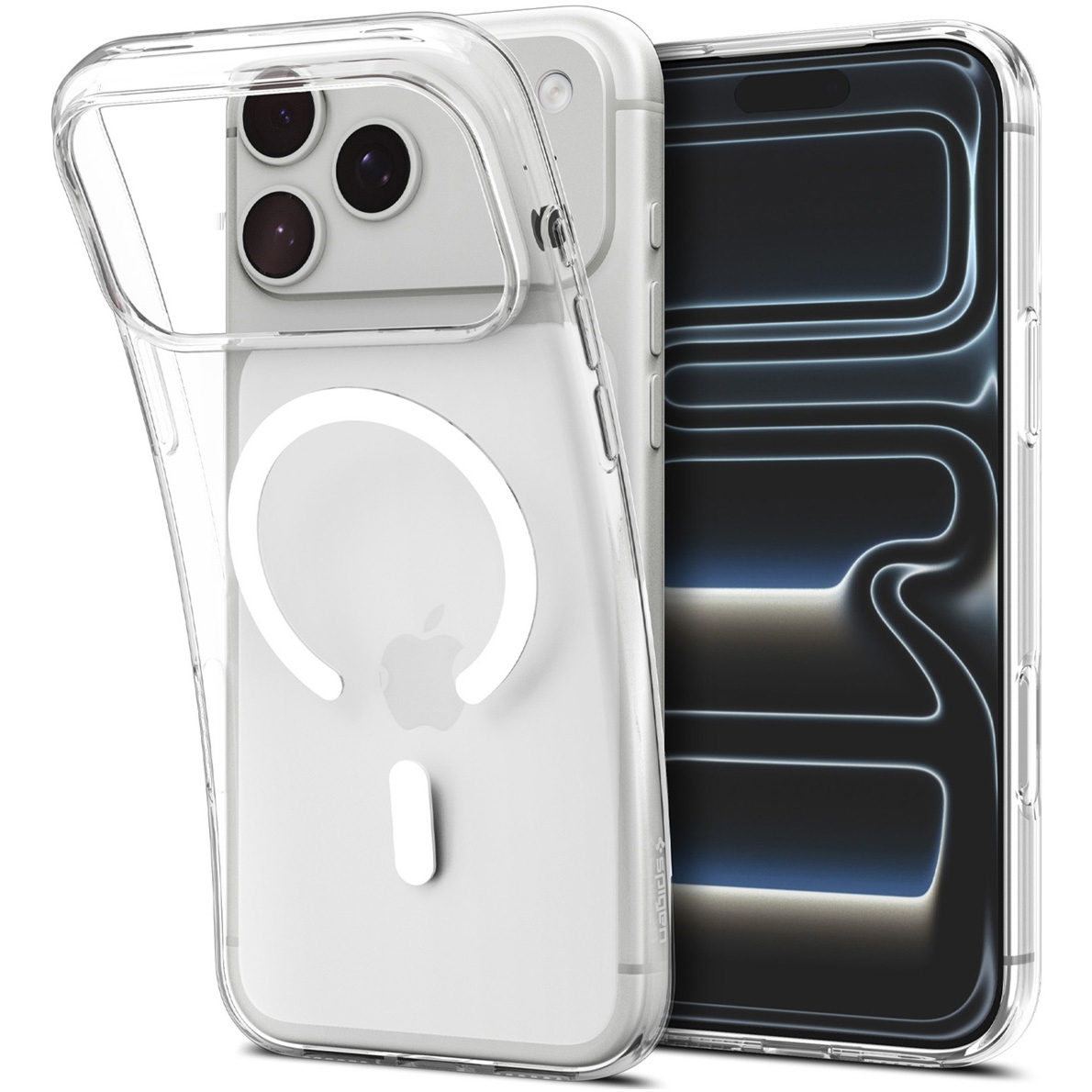 Etui Spigen Liquid Crystal Mag do MagSafe do iPhone 18 Pro Max, przezroczysto-białe