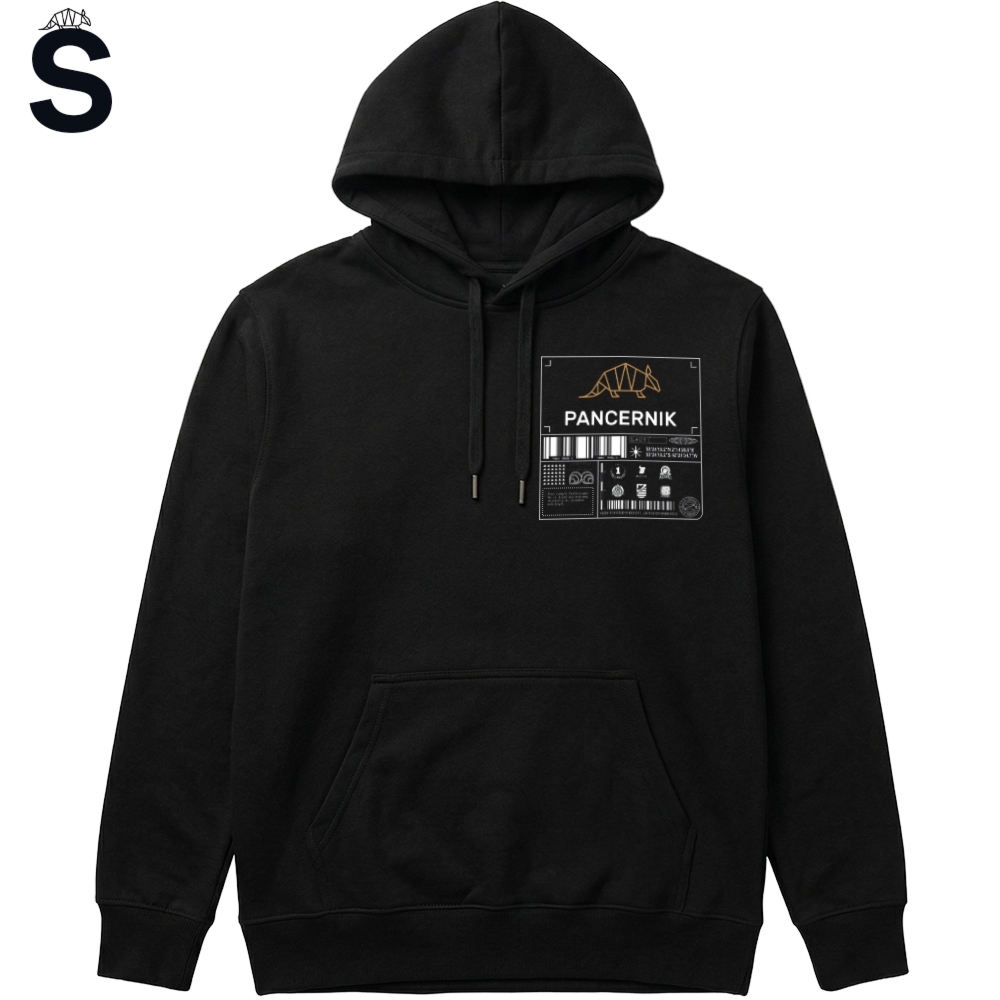 Bluza z kapturem, hoodie Pancernik Sign (nie ma lekko), czarna S