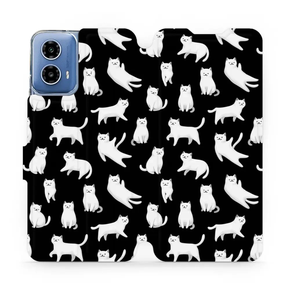 Etui z klapką do Motorola Moto G34 5G, Mobiwear Book, kotki luna