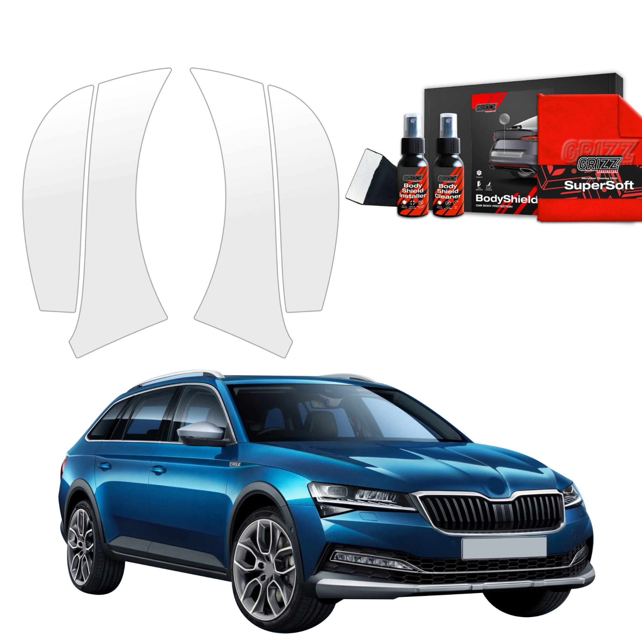 4w1 Folia ochronna na nadkola Grizz Protector do Skoda Superb 3 Combi (2019-2023)