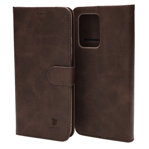 Image of Etui Bizon Case Wallet do Xiaomi Poco X4 GT, ciemnobrązowe