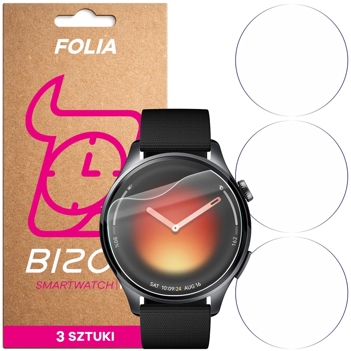 Folia ochronna na ekran zegarka Bizon Watch Film HydroFlex do Xiaomi Watch 5, 3 sztuki