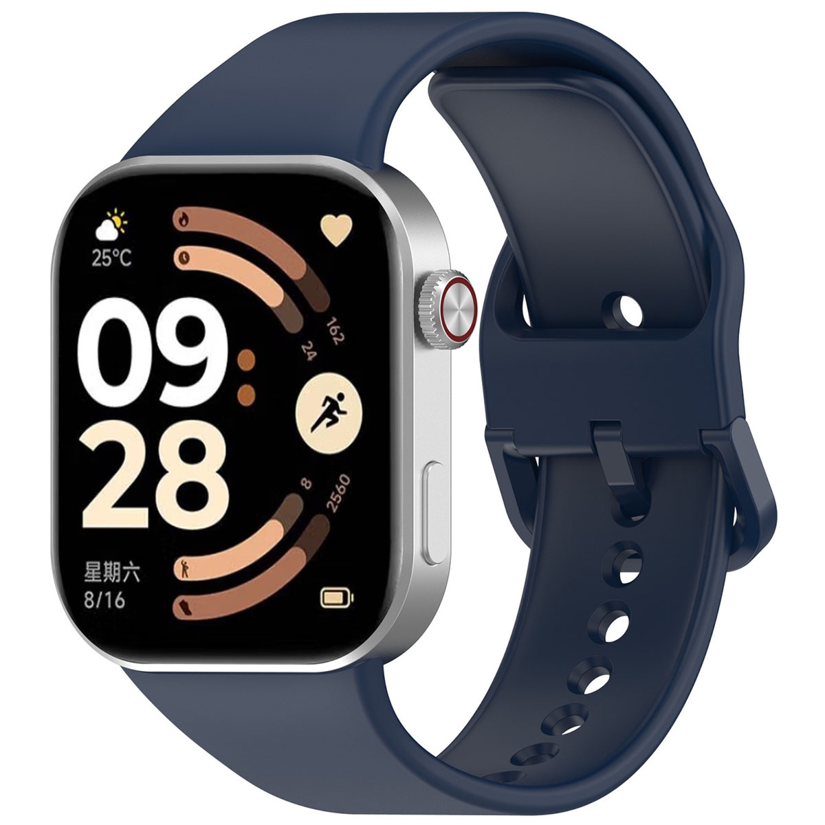 Silikonowy pasek Bizon Strap Watch Silicone do Xiaomi Redmi Watch 6 / 5 / 4 /Smart Band 10 Pro / 9 Pro / 8 Pro, granatowy