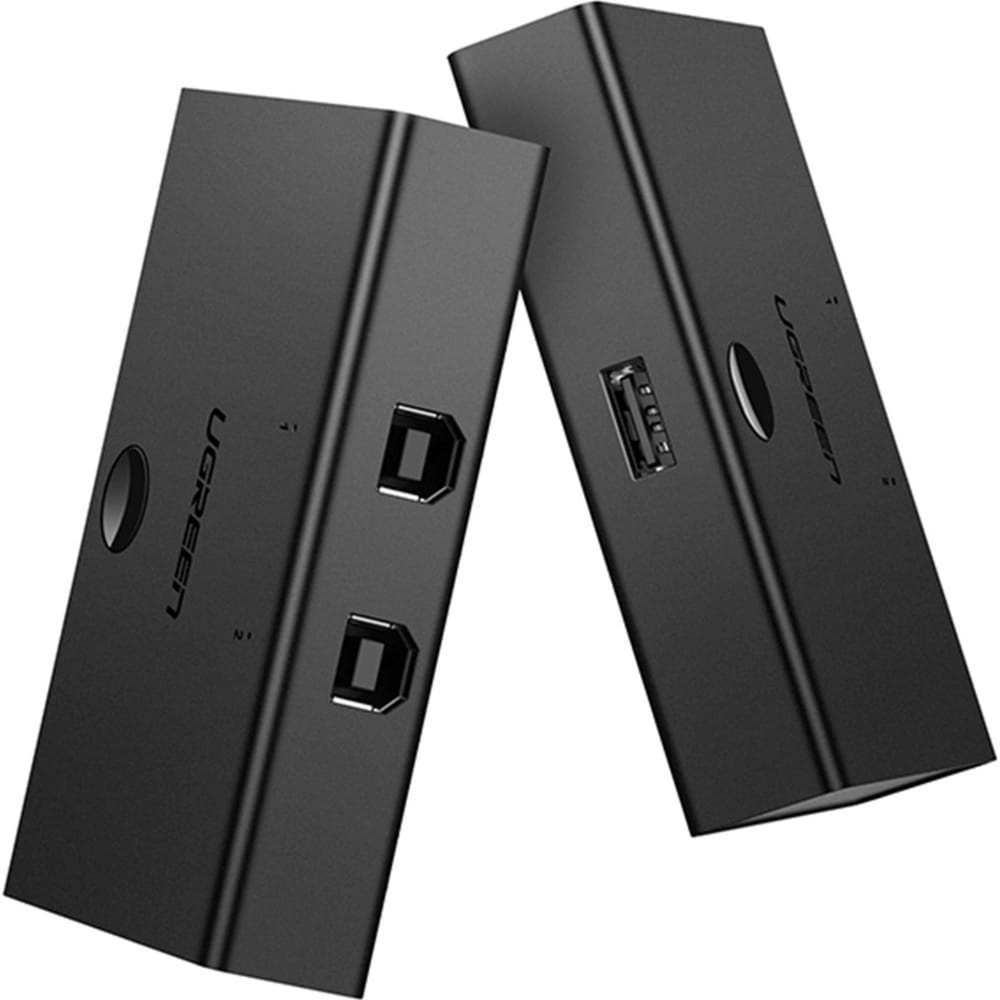Przełącznik Ugreen Sharing Switch 2in1 Out 30345, 2xUSB-B – USB-A, czarny