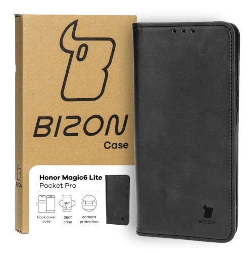 Image of Etui z klapką Bizon Case Pocket Pro do Honor Magic6 Lite, czarne