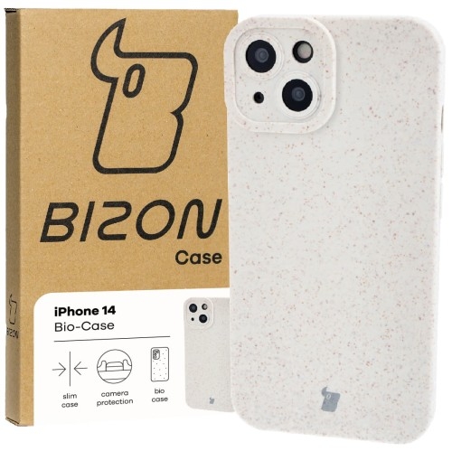 Image of Ekologiczne etui Bizon Bio-Case do iPhone 14, ecru