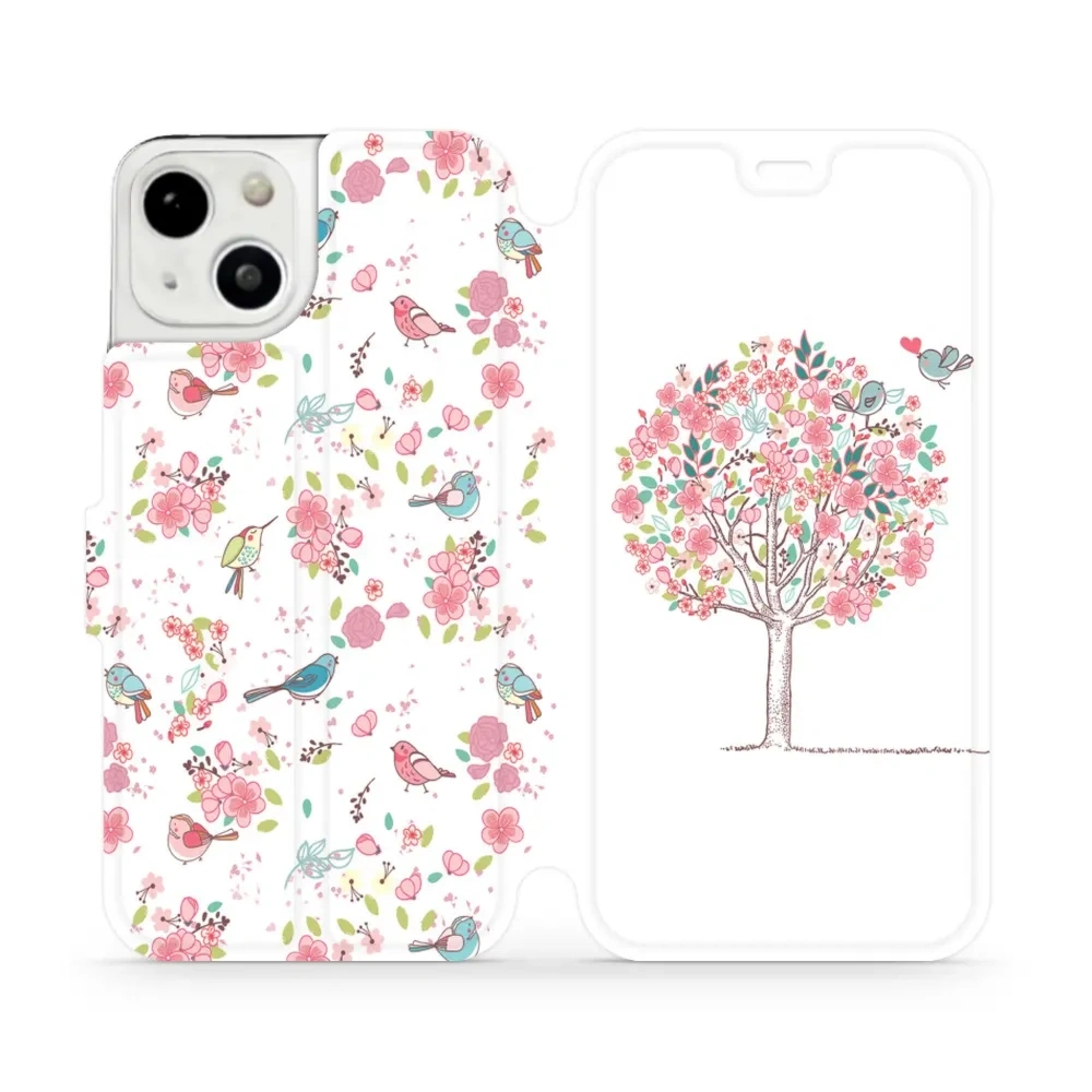Etui z klapką do iPhone 13, Mobiwear Book, różowy gaj