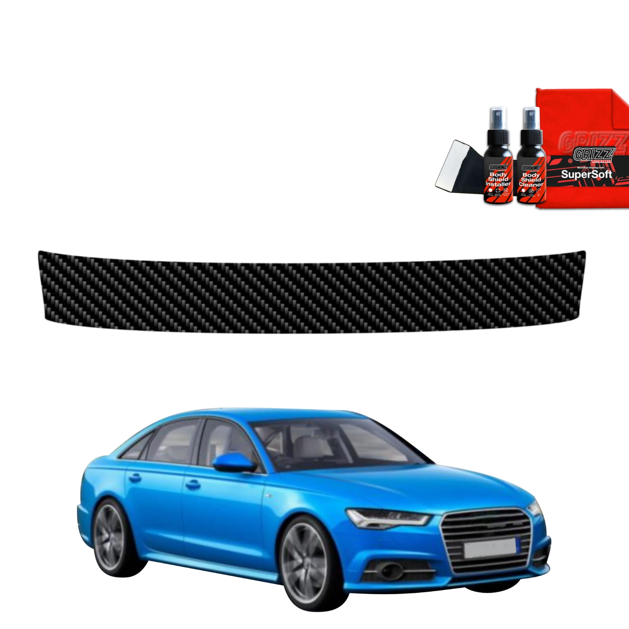 Folia karbonowa Grizz Protector na próg bagażnika do Audi A6 C7 Sedan Facelifting (2014-2018)