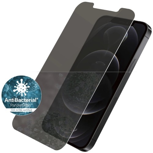 Image of Szkło hartowane antybakteryjne Panzerglass Privacy Filter iPhone 12 / iPhone 12 Pro, przyciemniane