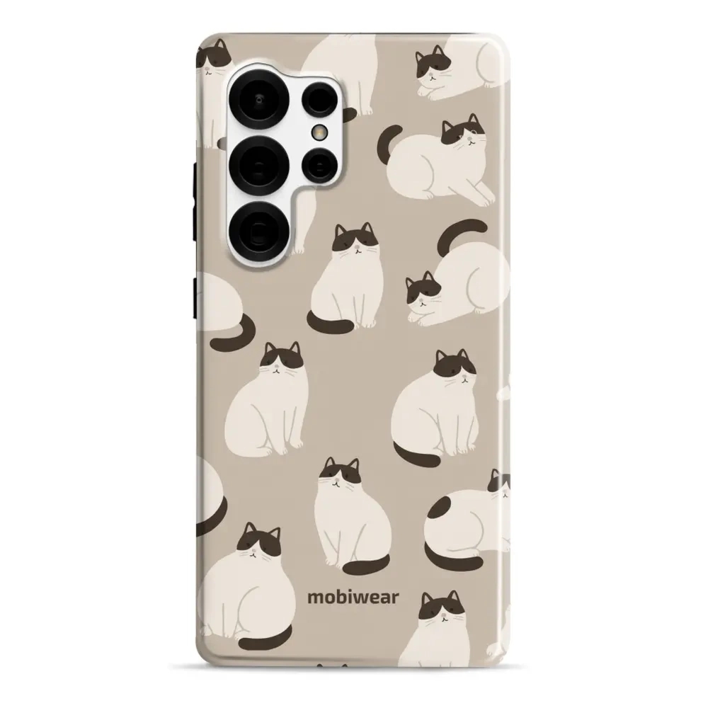 Etui ochronne do Galaxy S25 Ultra, Mobiwear Elite Pro, kawa miau