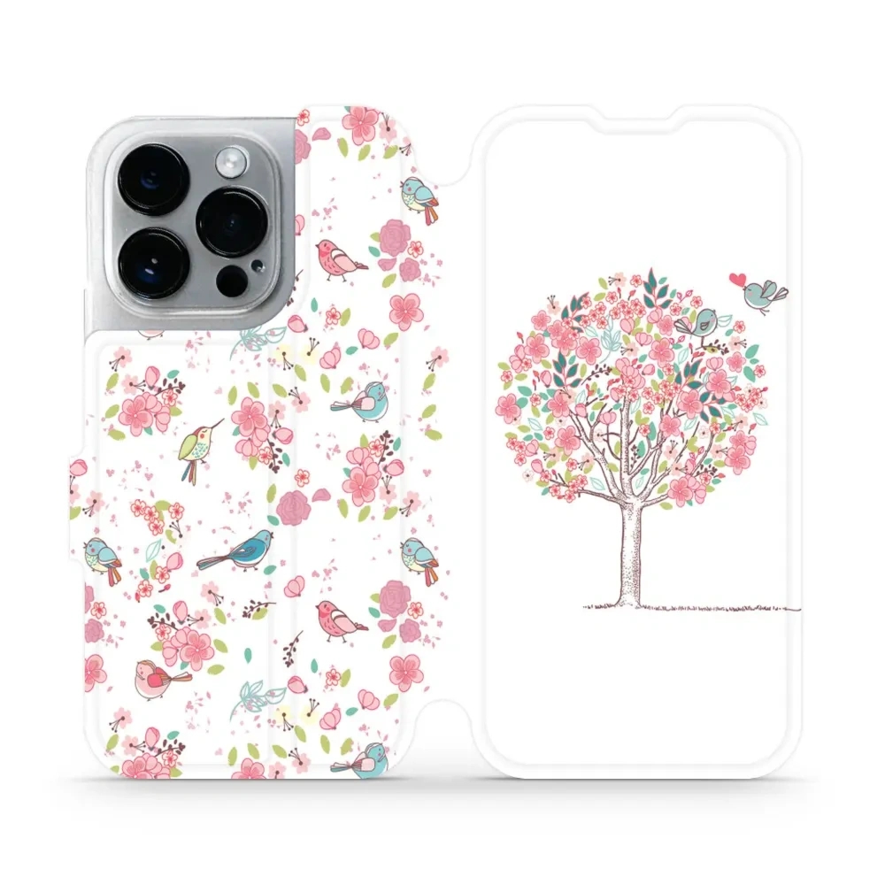Etui z klapką do iPhone 14 Pro, Mobiwear Book, różowy gaj