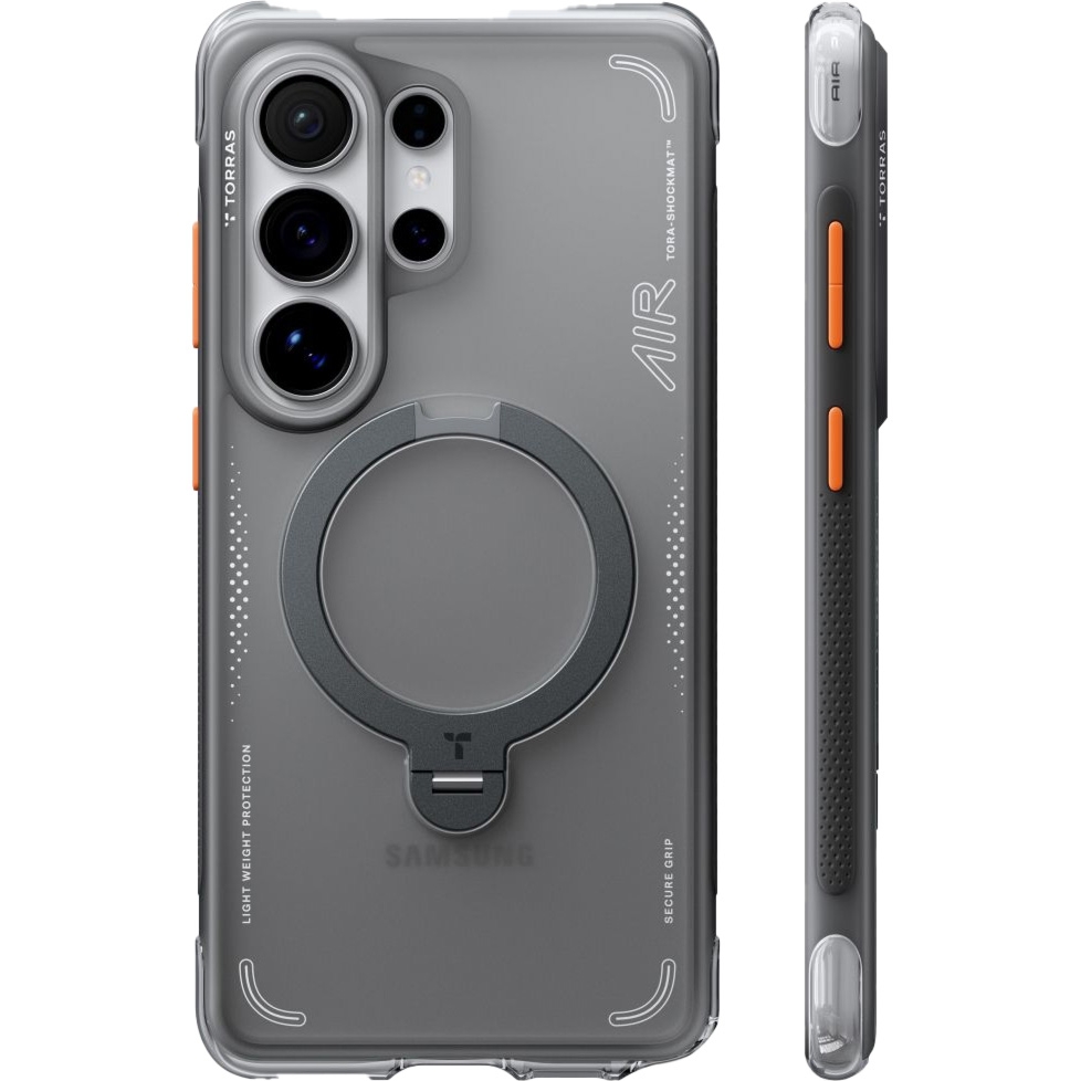 Etui z obrotową podstawką 360° Torras Ostand Q3 Air do MagSafe do Galaxy S26 Ultra, czarne
