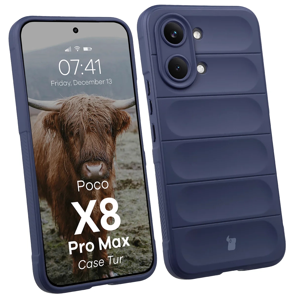 Pancerne etui Bizon Case Tur do Xiaomi POCO X8 Pro Max, granatowe